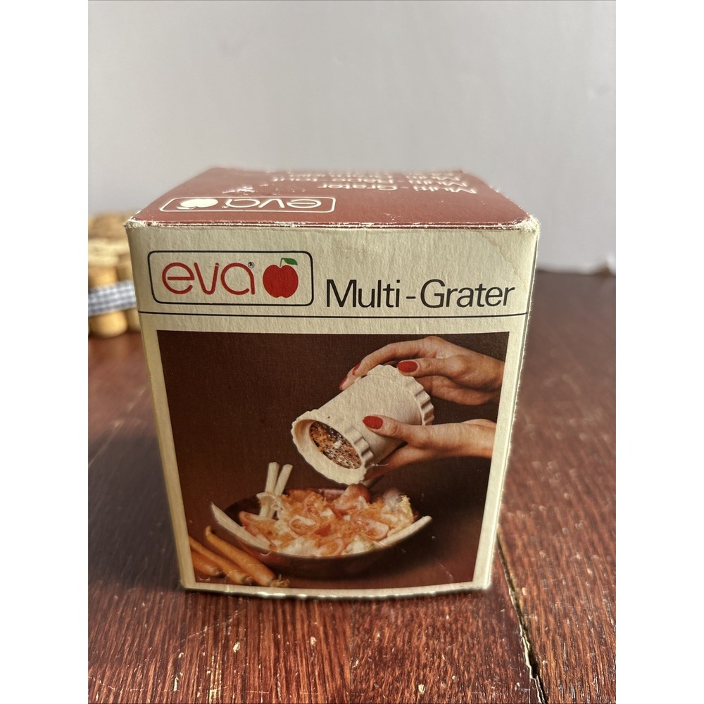 Vintage Eva Multi Grater Kitchen Tool Stainless Steel Blades NOS Original Box